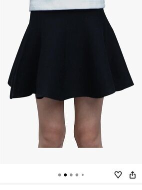 Girls' Large / XL High Waist Knitted Flared Pleated Skirt Black
